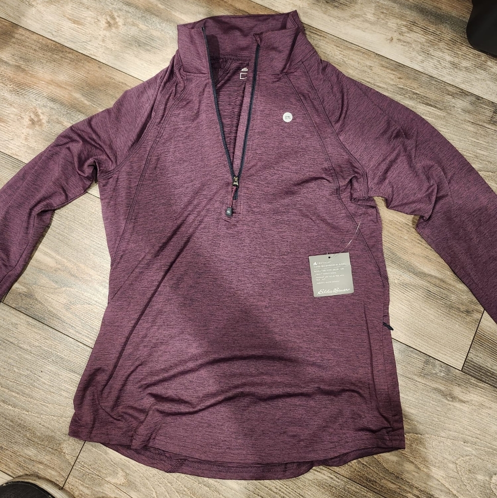 Eddie Bauer purple quarter zip pullover